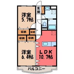 宝積寺駅 徒歩9分 1階の物件間取画像